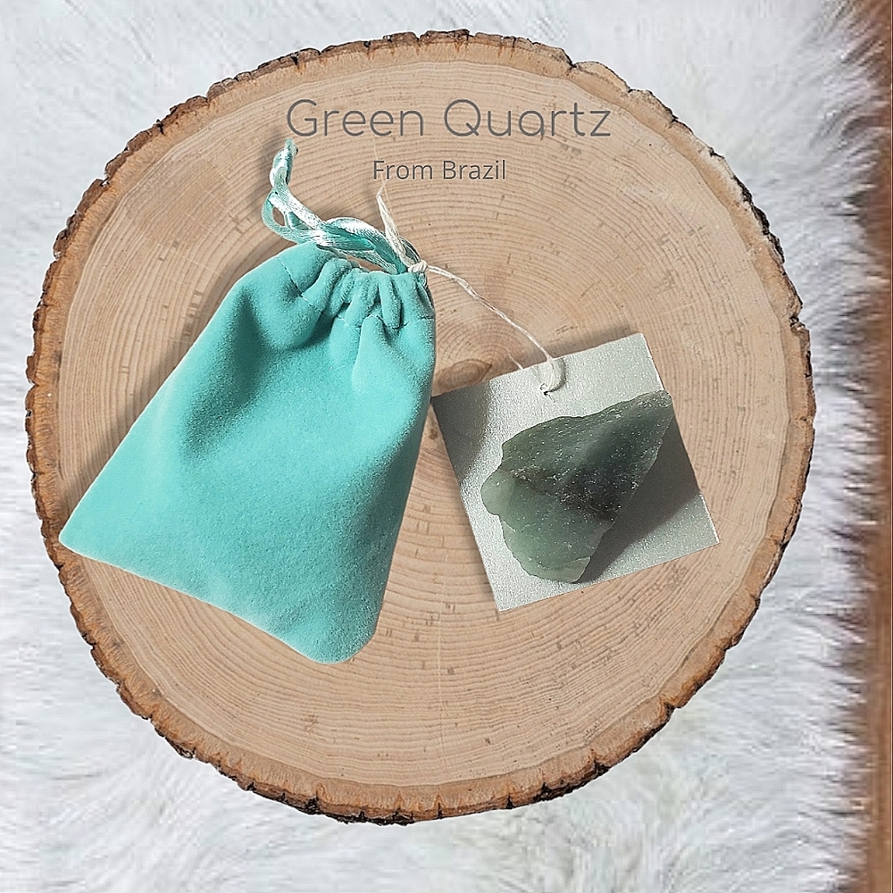 Green Quartz Healing Stones- Green Quartz- From Brazil- New with pouch